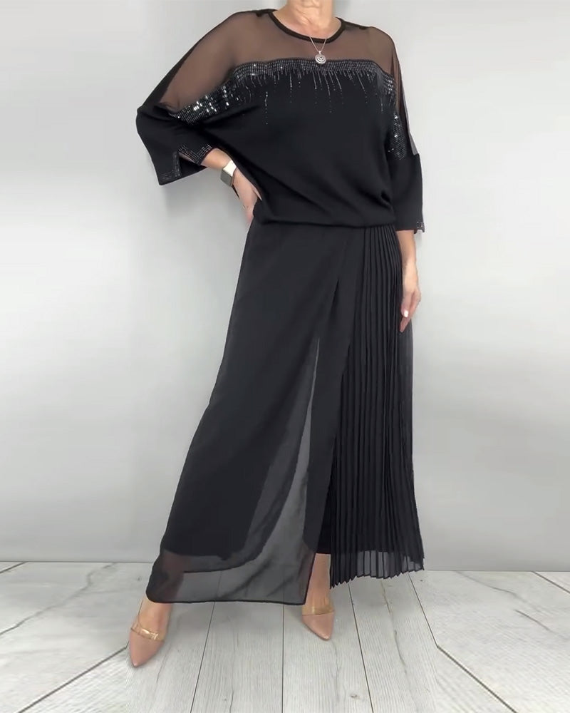 Bluse Mesh Splejset Løs