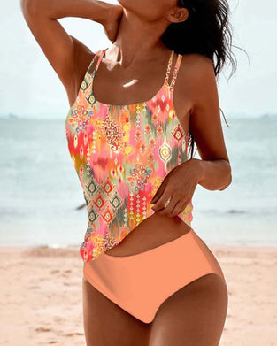 Tankini badedragt farverigt print
