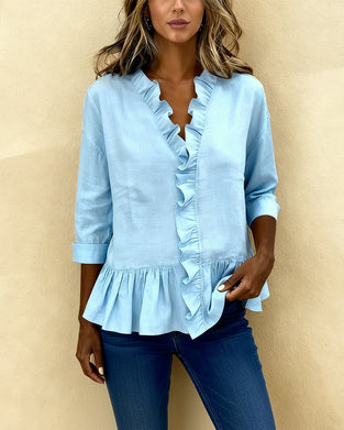 Bluse Rys V-Hals Blonder
