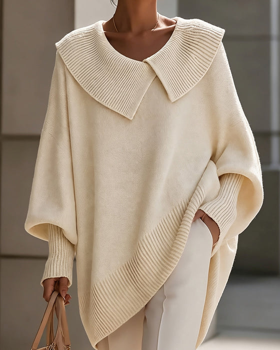 Sweater Uregelmæssig Slag Ensfarvet