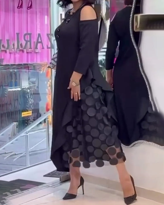 Kjole Af Skulder Modne Patchwork