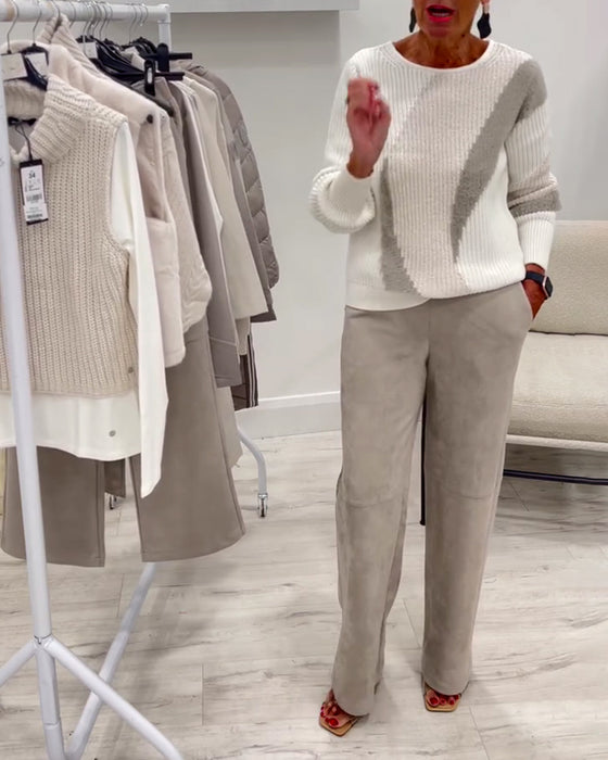 Sweater Crew Neck Komfortabel Casual