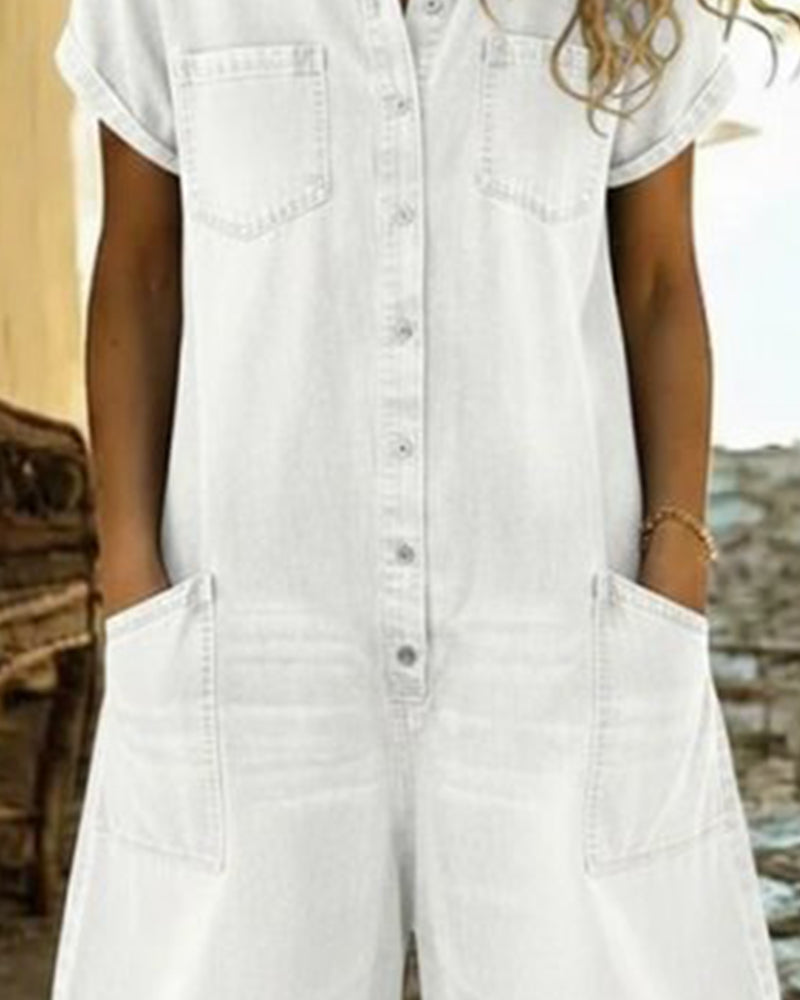 Kedeldragt Kort Ærme Denim