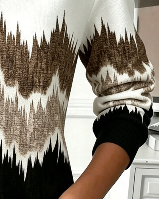 Sweatshirt Casual Trykt Langærmet