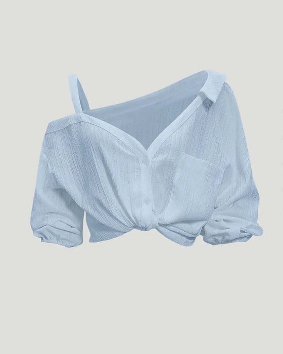 Bluse Enskulder Rem Twist