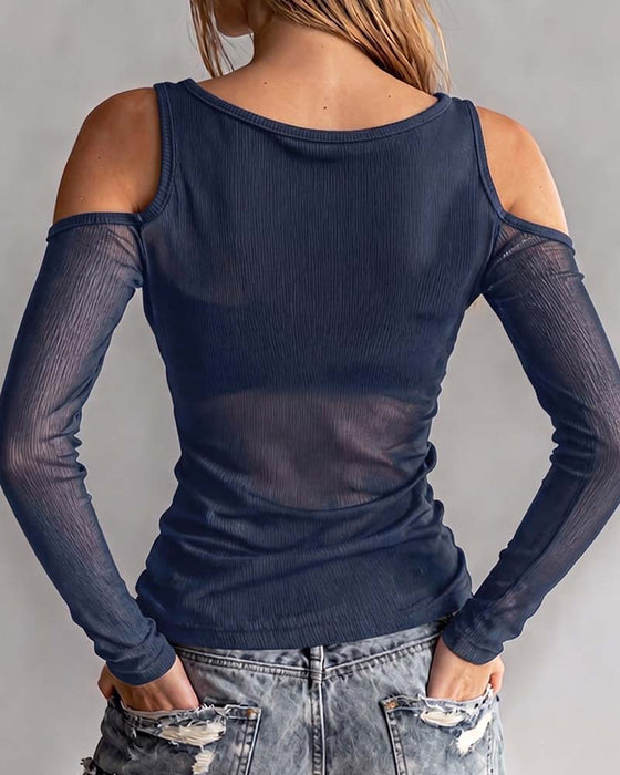 Bluse Kryds Og Tværs V-Hals Off-Shoulder