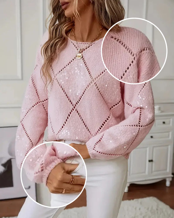 Sweater Elegant Udskåret Glimmer