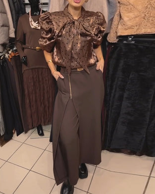 Nederdelsbukser Stilfuld Lynlåsdesign Casual