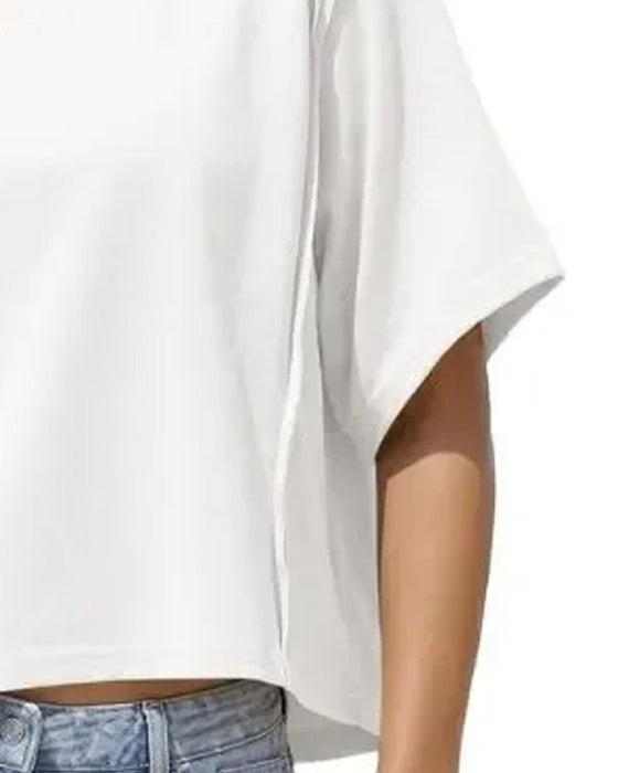 T-Shirts Kort Drop Skulder Løs