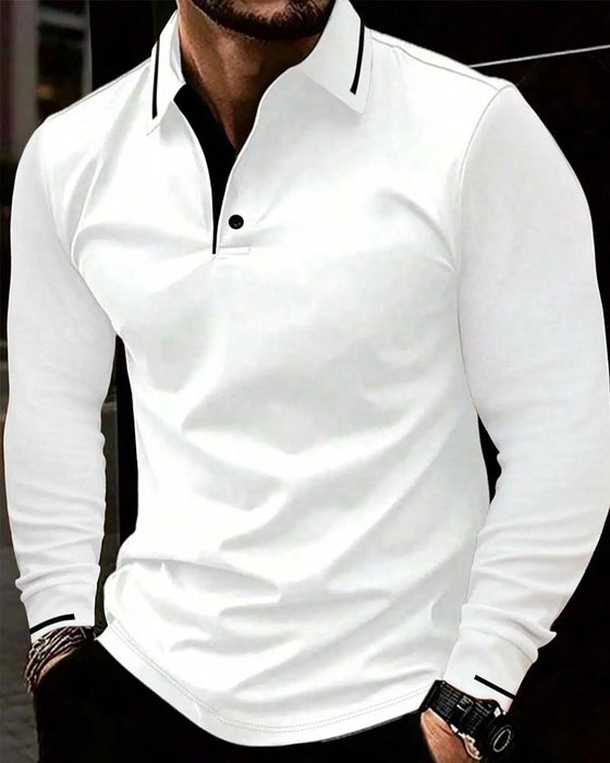 T-Shirt V-Hals Ribbet Solid Farve Herre