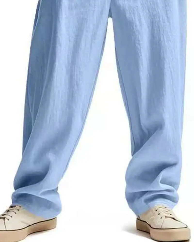 Bukser Casual Ensfarvet Lige Ben