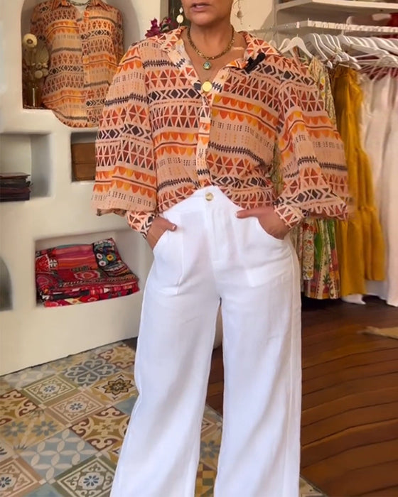 Skjorte med retro print