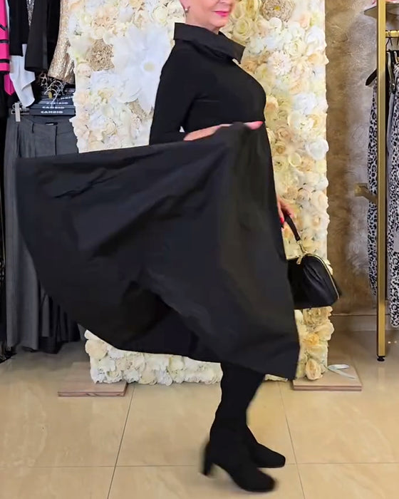 Kjole Fashionable Street Ensfarvet A-linje