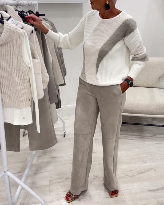 Sweater Crew Neck Komfortabel Casual