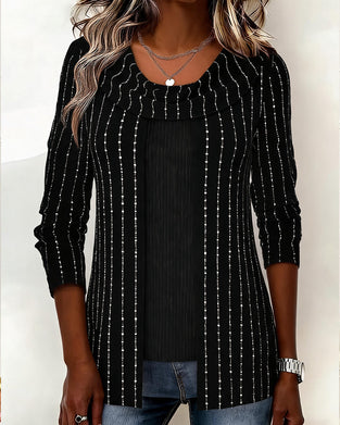 Top Rund Hals Linje Asymmetrisk