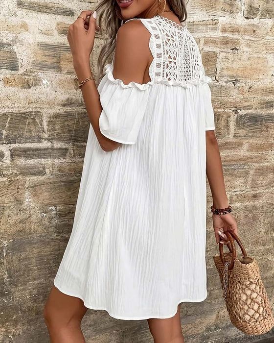 Kjole Udskæring Off-Shoulder Kort
