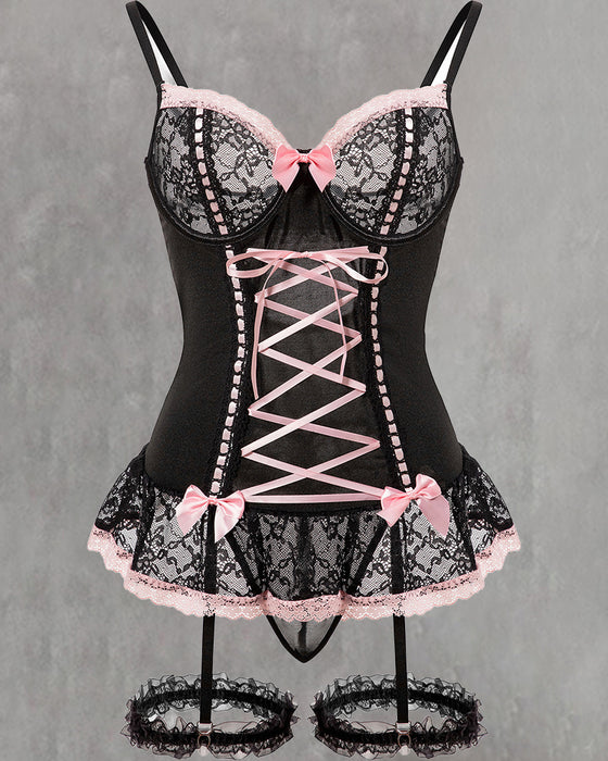 Sexet Blondeundertøj Med Sløjfe