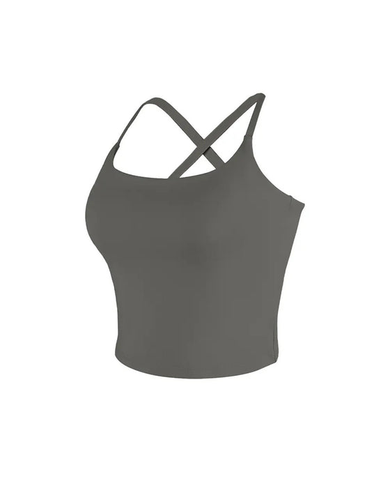 Cami Top Ryg Kors Ensfarvet