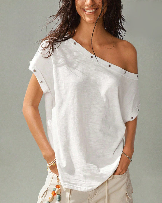 T-Shirt Enskulder Nitte Ensfarvet