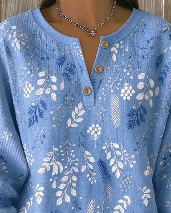 Sweatshirt Vaffel Henry Krave Blomstermønster