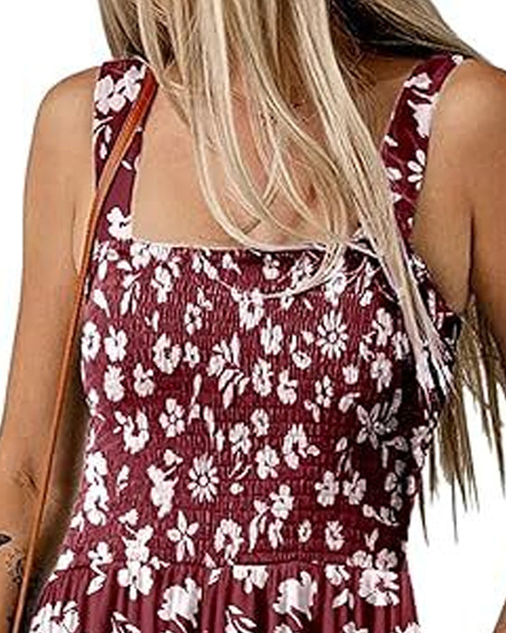 Jumpsuit blomstret afslappet stropshorts