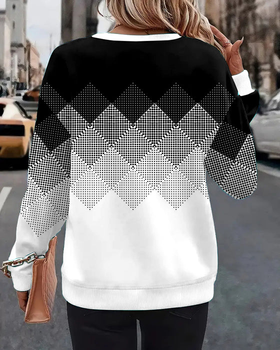 Sweatshirt Ternet Print Rund Hals