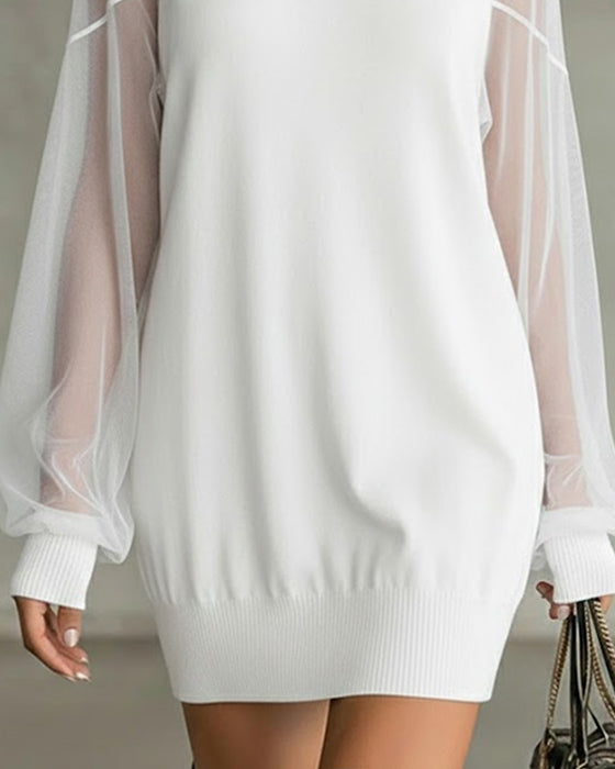 Kjole Lygterme Ensfarvet Patchwork