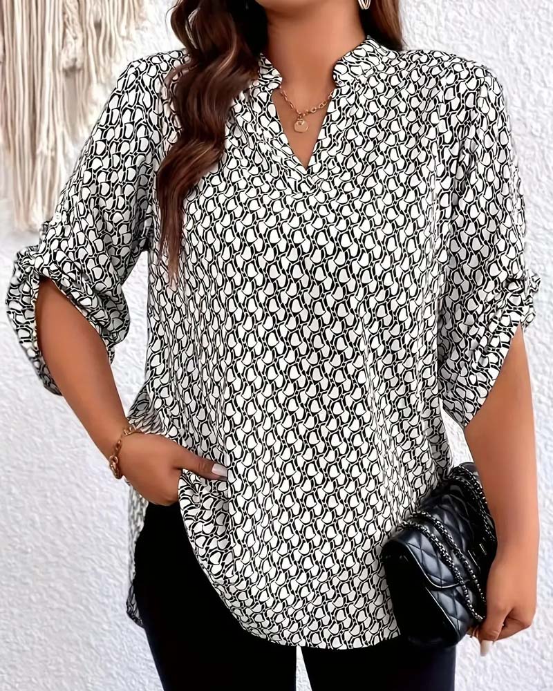Bluse V-Hals Elegant Sofistikeret Bohemian