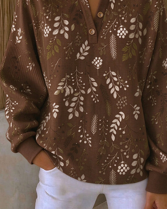 Sweatshirt Vaffel Henry Krave Blomstermønster