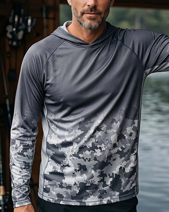Top Herre Hætte Camouflage Gradient