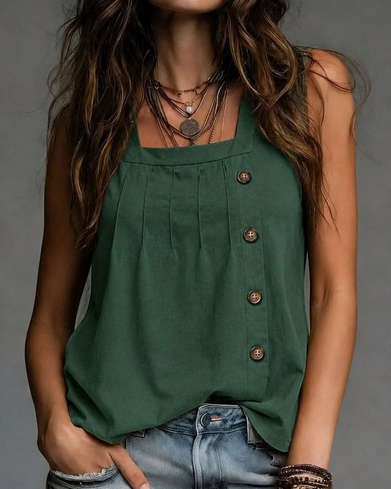 Tank Top Firkantet Hals Sideknap