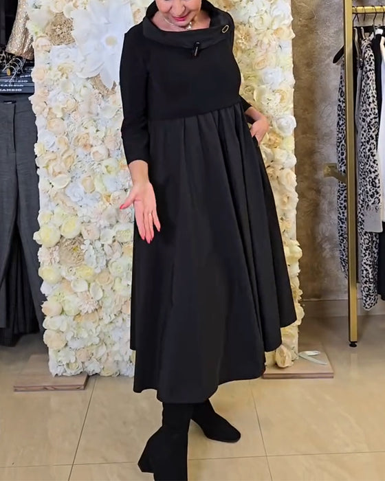 Kjole Fashionable Street Ensfarvet A-linje