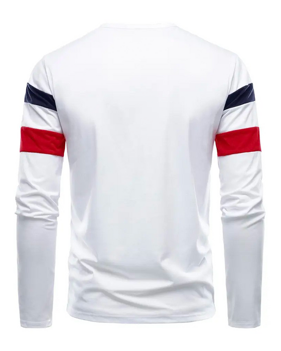 T-Shirt Rundhalset Stribet Langærmet Herrer