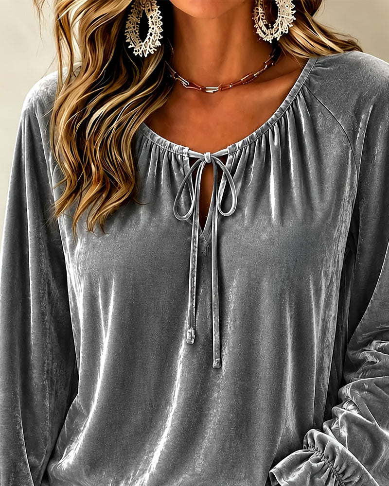 Bluse Snor Udsnit Rynket