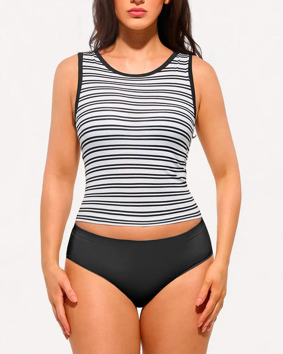 Tanktop Stribet Indbygget Bh