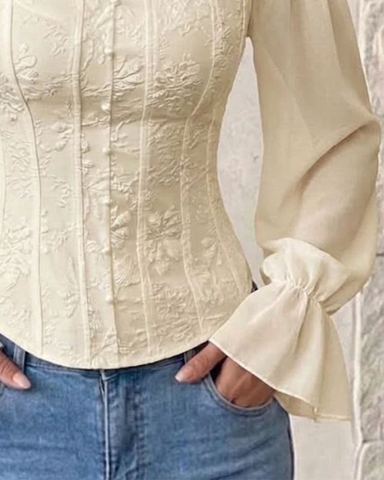 Bluse Off-Shoulder Lang Ærme Talje