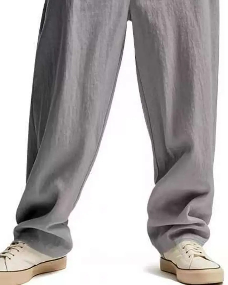 Bukser Casual Ensfarvet Lige Ben