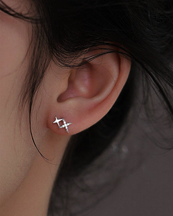 Stjerne øreringe i sterling sølv