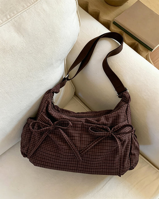 Taske Sløjfe Terningmønstret Crossbody