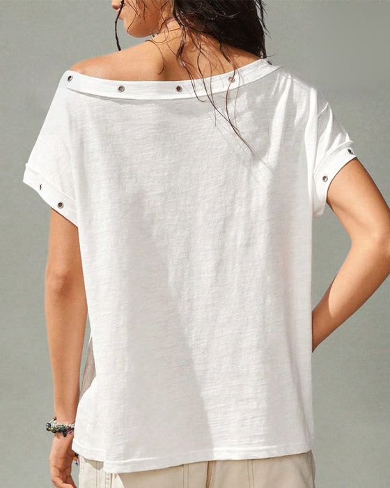 T-Shirt Enskulder Nitte Ensfarvet