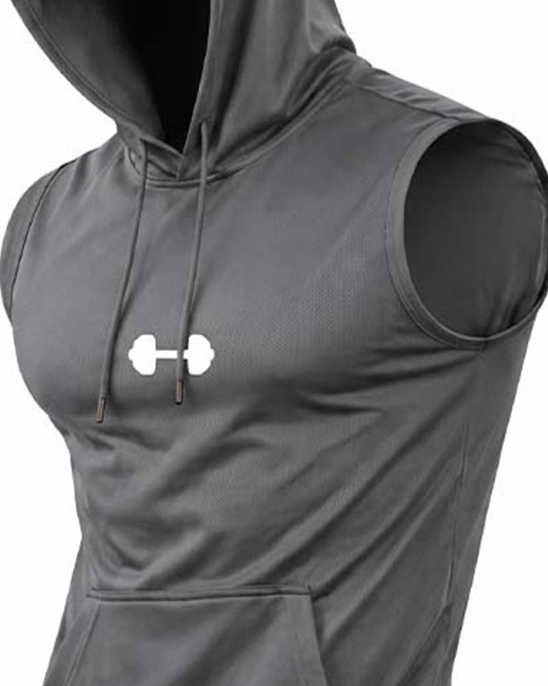 Tank Top Hættetrøje Ærmeløs Snor