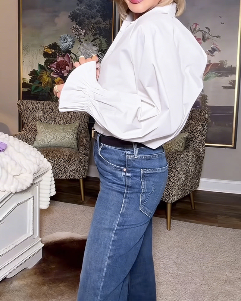 Bluse Lotusærme Kontor