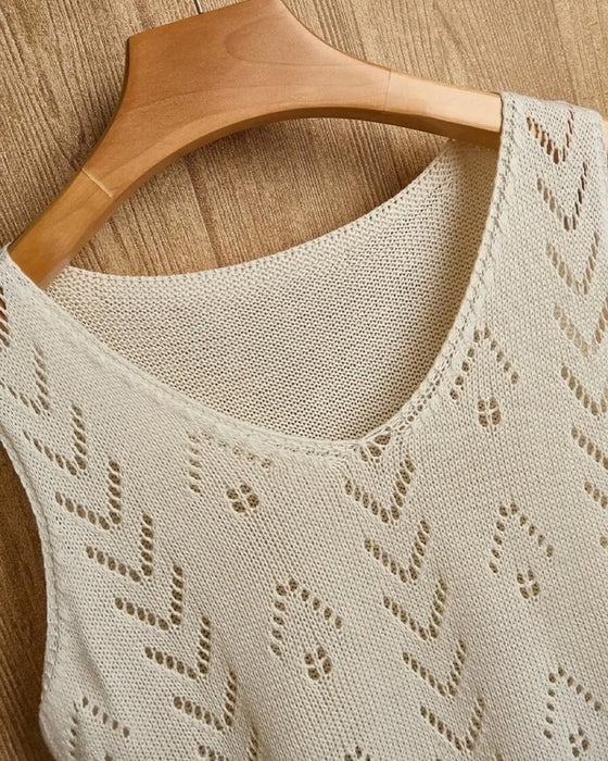 Pullover V-Hals Udskæring Ærmeløs