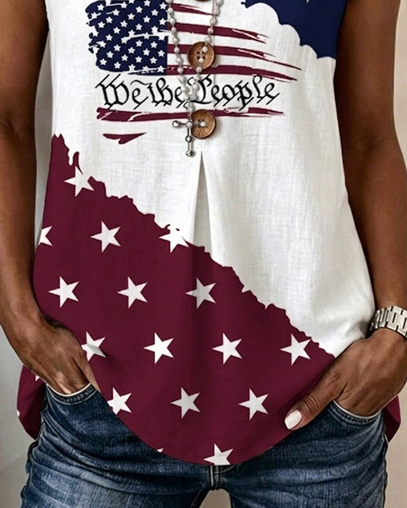Tank Tops Stjerner Og Striber Tryk
