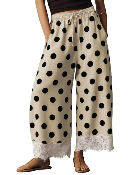 Bukser Store Prikket Blonder Capri