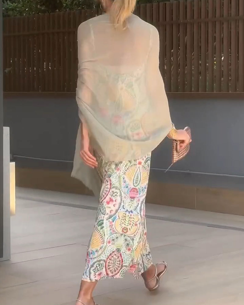 Kjole Trykt Strap Maxi