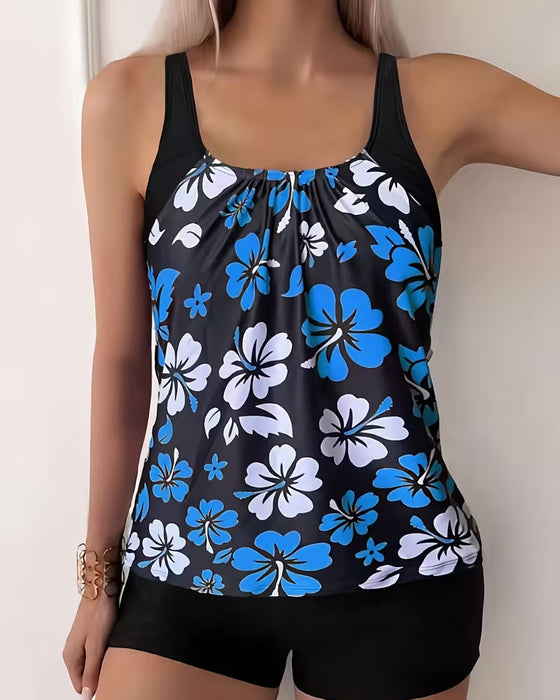 Tankini Hibiscus Tryk Svøm