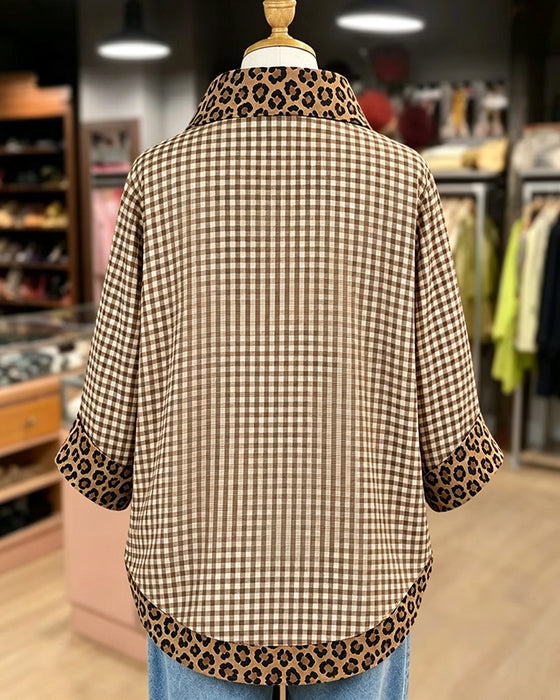 Bluse Slag Leopard Patchwork ternet
