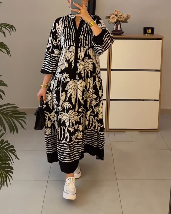 Kjole afslappet løs print