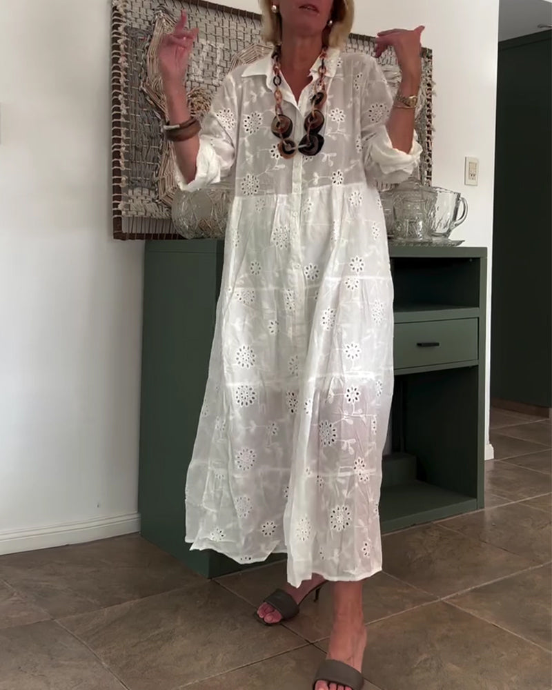 Kjole Elegant Hul Blomst